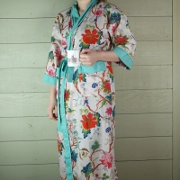 Pink Exotic Flower Dressing Gown