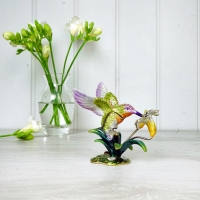 Hummingbird with Flower Trinket Box