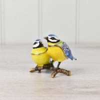 Pair of Blue Tits Trinket Box